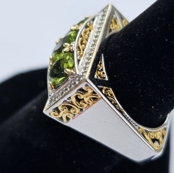 Rare Michael Valitutti Gems En Vogue Peridot Ring 18k & Palladium 925! - Picture 5 of 11